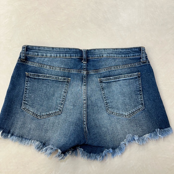 Just USA Blue Jean Shorts with Frayed Hem - Picture 2 of 5